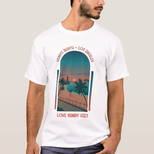 Venice Beach Los Angeles Love Sandy Feet Tシャツ (正面)