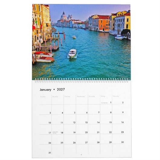 VENICE Calendar カレンダー (1月 2027)