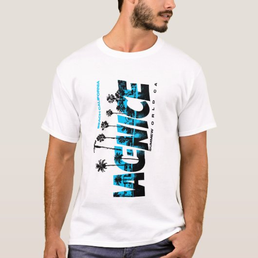 Venice California Beach T-Shirt | Retro Surf Style Tシャツ (正面)