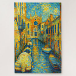 Venice Canal Starry Night Impressionist Art Puzzle ジグソーパズル