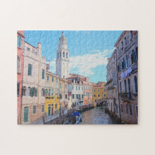 Venice Canal & tower Italian summer vacation Italy ジグソーパズル