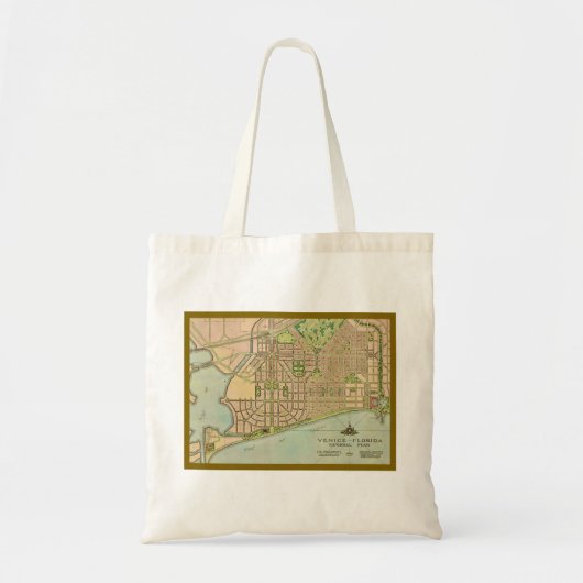 Venice Florida Vintage Map トートバッグ (正面)