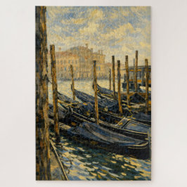 Venice Gondola Gold Van Gogh Style Art Puzzle ジグソーパズル