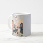 Venice Gondola Ride Watercolor Canal Colorful コーヒーマグカップ (正面左)