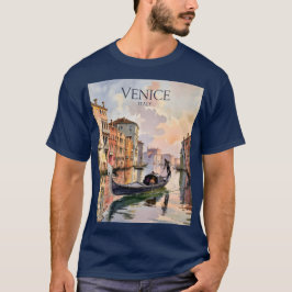 Venice Gondola Ride Watercolor Canal Colorful Tシャツ
