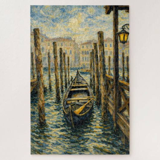 Venice Gondola Van Gogh Style Mosaic Art Puzzle ジグソーパズル (縦)