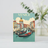 Venice Gondolas - Vintage Travel ポストカード (スタンド正面)
