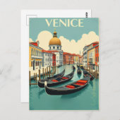 Venice Gondolas - Vintage Travel ポストカード (正面/裏面)