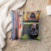 Venice Gondolier Painting - Travel Lover Decor クッション (ブランケット)