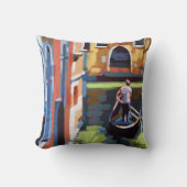 Venice Gondolier Painting - Travel Lover Decor クッション (正面)