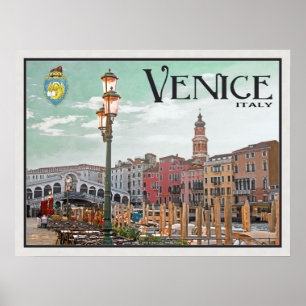 Venice - Grand Canal and Rialto Bridge ポスター