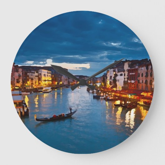 Venice_Italy_Canal_iphone ラージ壁時計 (正面)