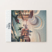 Venice Italy Gondola Canal Watercolor Retro Travel ジグソーパズル (横)
