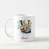 Venice Italy Monogram Letter V Personalized Gift コーヒーマグカップ (左)