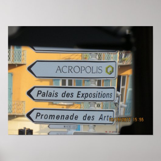 Venice Italy Street Signs ポスター (正面)