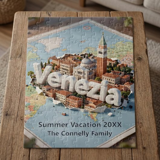 Venice Italy Travel Map Venezia Family Vacation ジグソーパズル