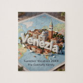 Venice Italy Travel Map Venezia Family Vacation ジグソーパズル (縦)