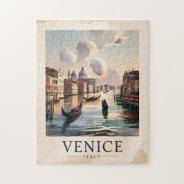 Venice Italy Travel Vintage Watercolor Grand Canal ジグソーパズル
