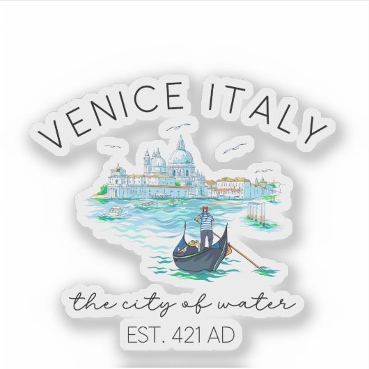 Venice Italy Vacation Souvenir シール (正面)