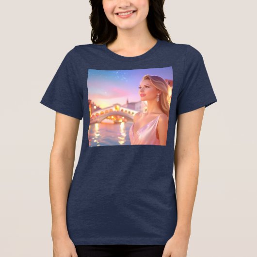 VENICE - ITALY - VENEZIA - トライブレンドTシャツ (正面)