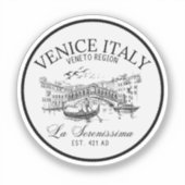 Venice Italy Vintage Old Landscape シール (正面)