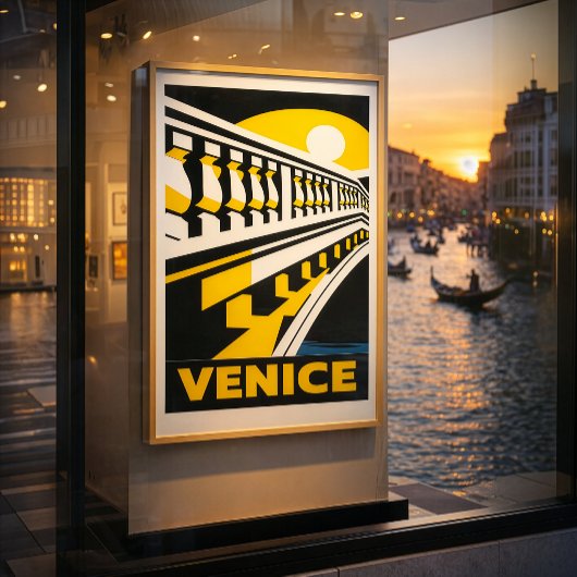 Venice Italy Vintage Retro Geometric Art Poster ポスター
