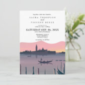Venice Italy Wedding Invitation Retro 招待状 (スタンド正面)