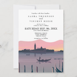 Venice Italy Wedding Invitation Retro 招待状