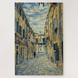 Venice Laundry Street Van Gogh Style Art Puzzle ジグソーパズル