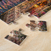 Venice Mahjong Tile Canal Romantic Gondola Floral  ジグソーパズル (側面)