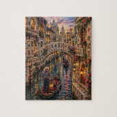 Venice Mahjong Tile Canal Romantic Gondola Floral  ジグソーパズル (縦)