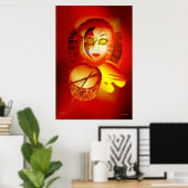 Venice Moon Drummer Poster ポスター (ホームオフィス)