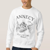 Venice of the Alps – Annecy France Scenic Illustra スウェットシャツ (正面)