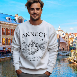 Venice of the Alps – Annecy France Scenic Illustra スウェットシャツ