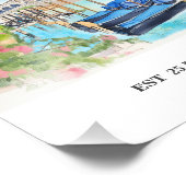 Venice Rialto Bridge watercolor poster フォトプリント (角)