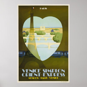 Venice Simplon Orient Express Paris Vintage Poster ポスター