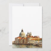 Venice Skyline Watercolor Elegant Wedding セーブザデート (裏面)