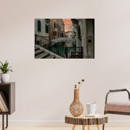 Venice Sunset Canal & Bridge – Romantic ポスター