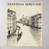 Venice Travel | Retro Gondola Canal Vintage  ポスター (正面)