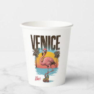 Venice Vibes Flamingo Retro Beach California Tropi 紙コップ