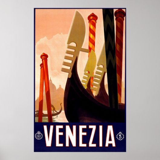"Venice" Vintage Italian Travel Poster ポスター (正面)