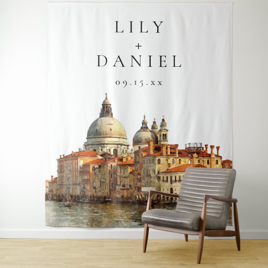 Venice Wedding Photo Backdrop タペストリー (インサイチュ)