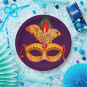 Venicianのマスクの仮面舞踏会の覆われたパーティー ペーパープレート (パーティー)