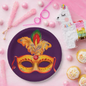 Venicianのマスクの仮面舞踏会の覆われたパーティー ペーパープレート (パーティー)