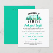 VENISEの結婚手描きスカイラインモダン招待状 (正面/裏面)