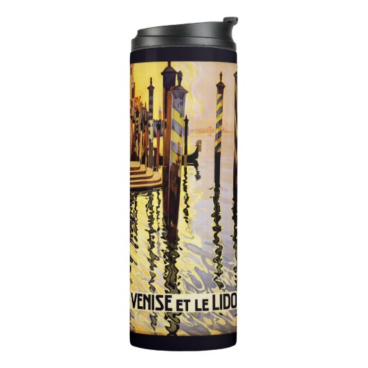 "Venise et le Lido"イタリアのヴィンテージ旅行タンブラー タンブラー (回転左)