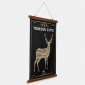 Venison Butcher Meat Cut 吊り下げ型タペストリー (傾斜あり)