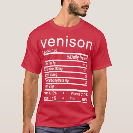 Venison Nutrition Factsラベル Tシャツ (正面)