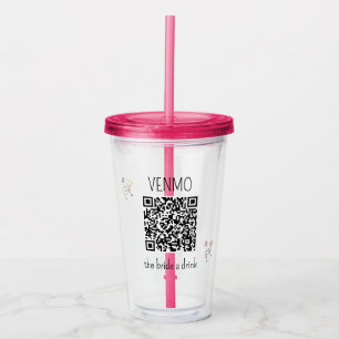 VENMOで花嫁に乾杯のQRコード バチェロレッテパーティー アクリルタンブラー