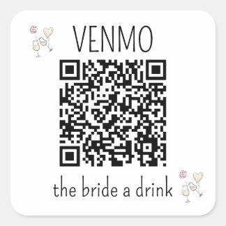 VENMOで花嫁に乾杯 QRコード バチェロレッテパーティー スクエアシール